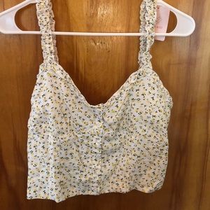 Pacsun Lottie Moss White Floral Crop Top NWT